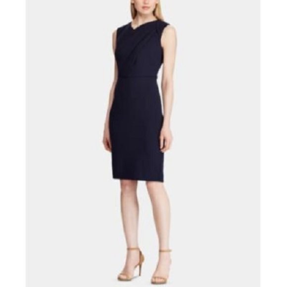 lauren ralph lauren ruched crepe dress